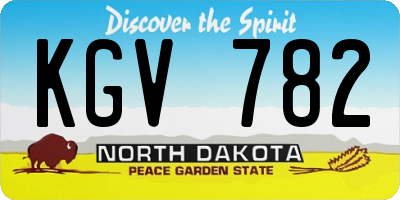 ND license plate KGV782