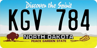 ND license plate KGV784