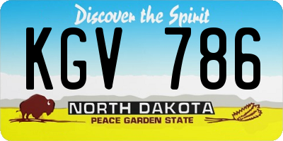 ND license plate KGV786