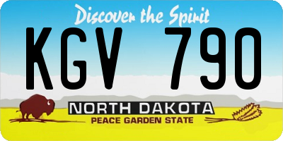 ND license plate KGV790