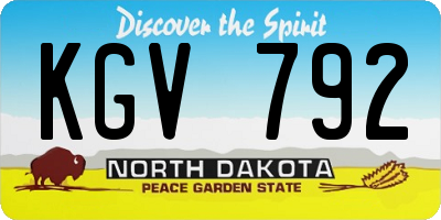 ND license plate KGV792
