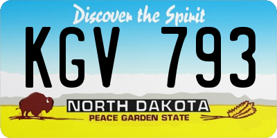 ND license plate KGV793