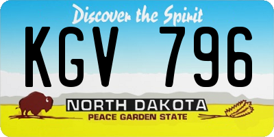 ND license plate KGV796
