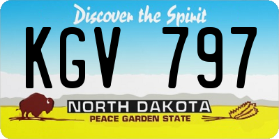 ND license plate KGV797