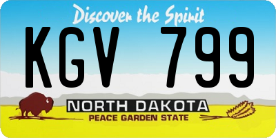 ND license plate KGV799