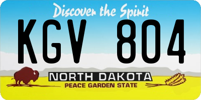 ND license plate KGV804