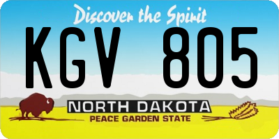 ND license plate KGV805