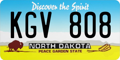 ND license plate KGV808