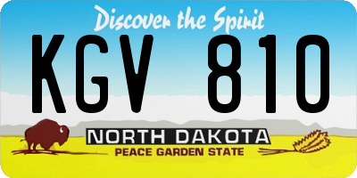 ND license plate KGV810