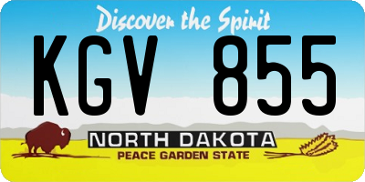 ND license plate KGV855