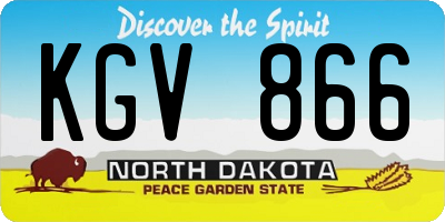 ND license plate KGV866