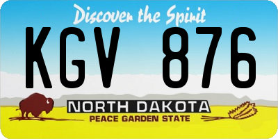 ND license plate KGV876