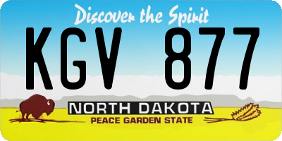 ND license plate KGV877