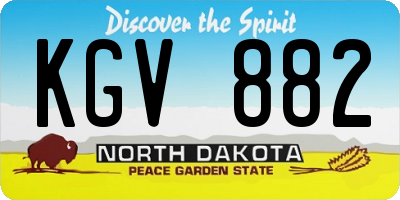 ND license plate KGV882