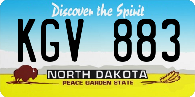 ND license plate KGV883