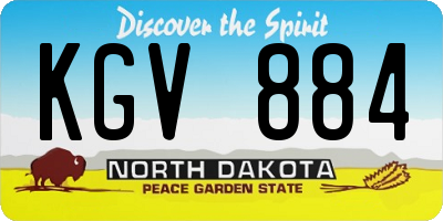 ND license plate KGV884