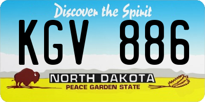 ND license plate KGV886
