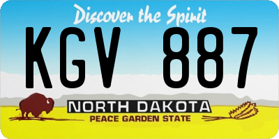 ND license plate KGV887
