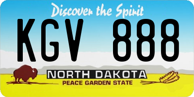 ND license plate KGV888