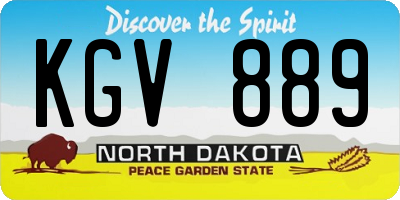 ND license plate KGV889