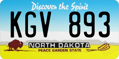 ND license plate KGV893