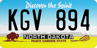 ND license plate KGV894