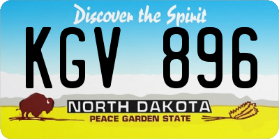 ND license plate KGV896
