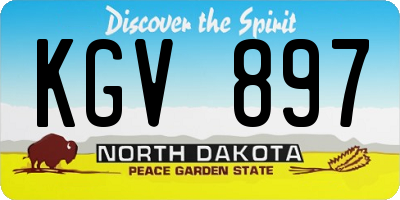 ND license plate KGV897