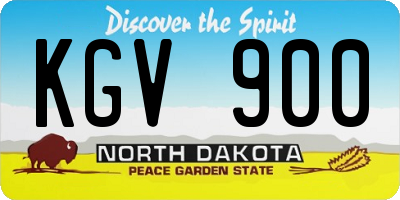 ND license plate KGV900