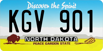 ND license plate KGV901