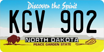 ND license plate KGV902