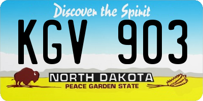 ND license plate KGV903
