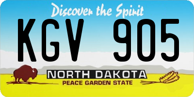 ND license plate KGV905
