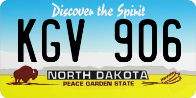 ND license plate KGV906