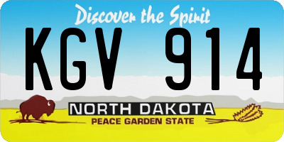 ND license plate KGV914