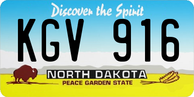 ND license plate KGV916