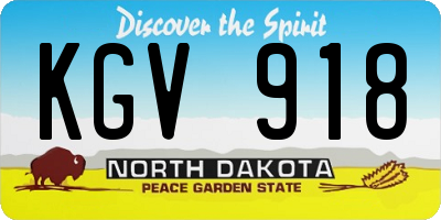 ND license plate KGV918
