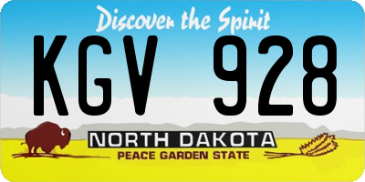 ND license plate KGV928