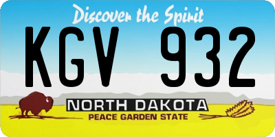 ND license plate KGV932