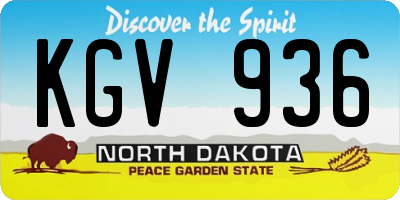 ND license plate KGV936