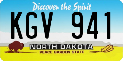 ND license plate KGV941
