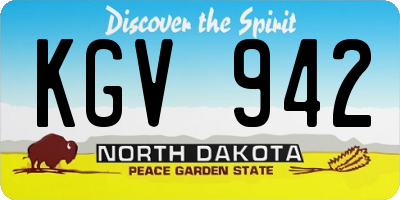 ND license plate KGV942