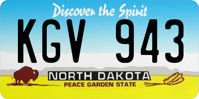 ND license plate KGV943