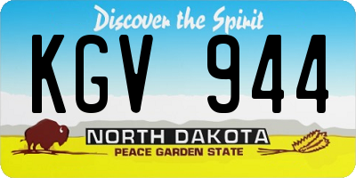 ND license plate KGV944