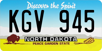 ND license plate KGV945