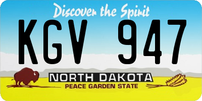 ND license plate KGV947