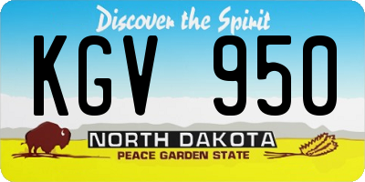 ND license plate KGV950