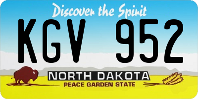 ND license plate KGV952