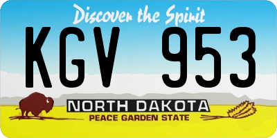 ND license plate KGV953