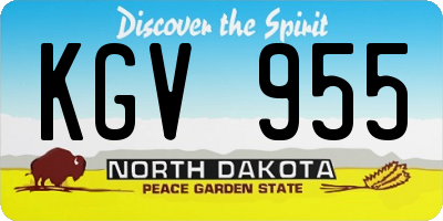 ND license plate KGV955